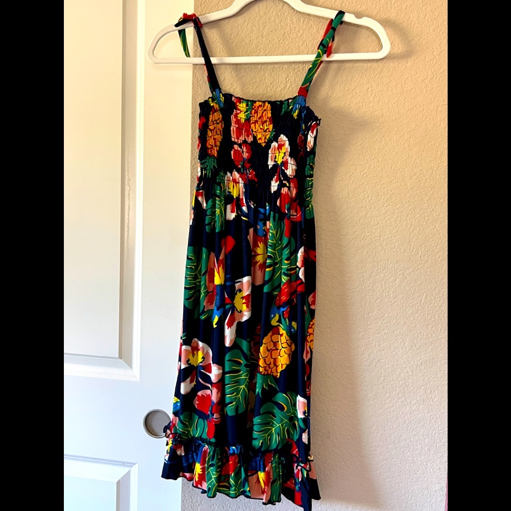 Floral dress or swimsuit cover up.